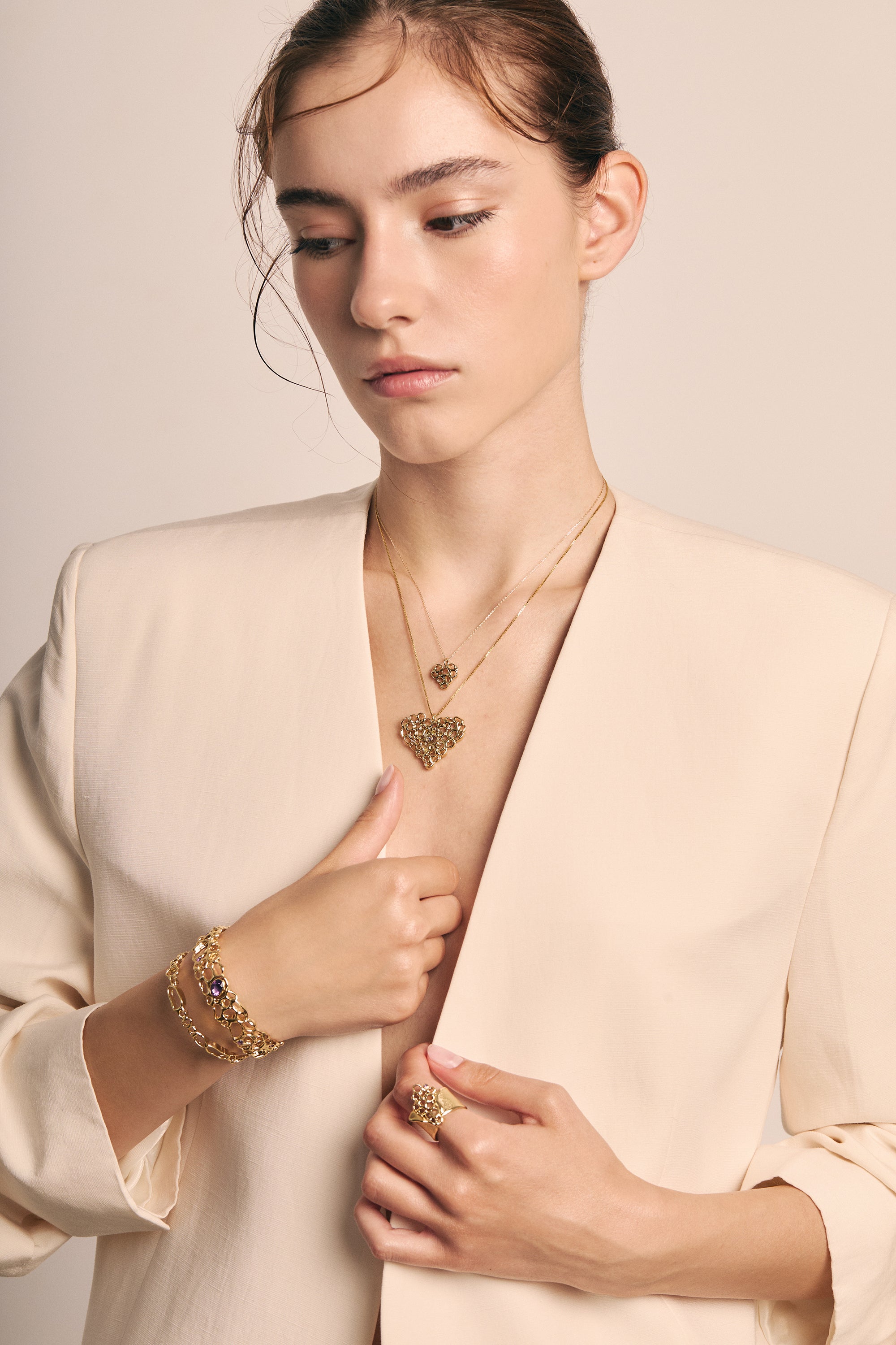 Bratara Statement Lace of the Soul Gold