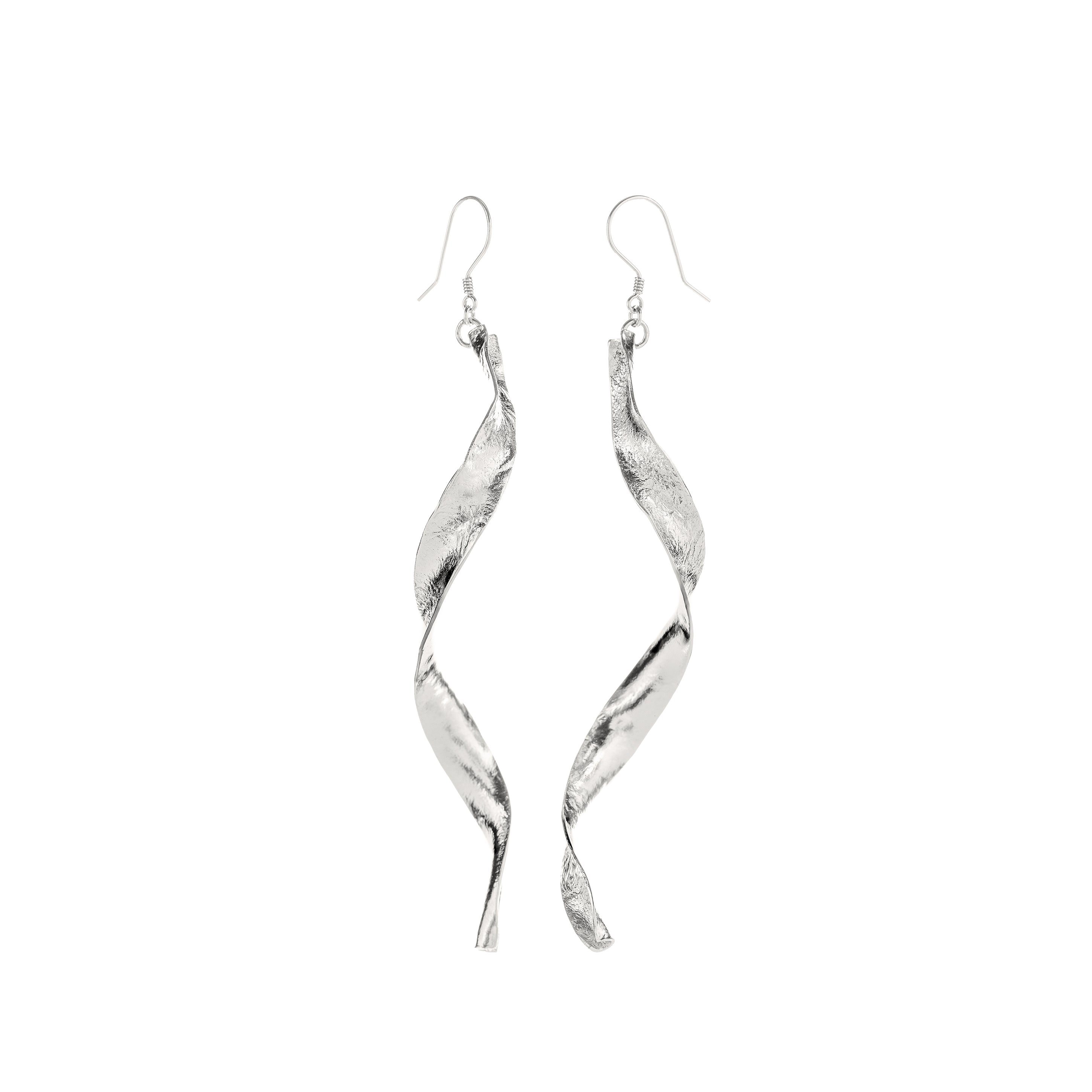 INNER FLAME Silver long earrings