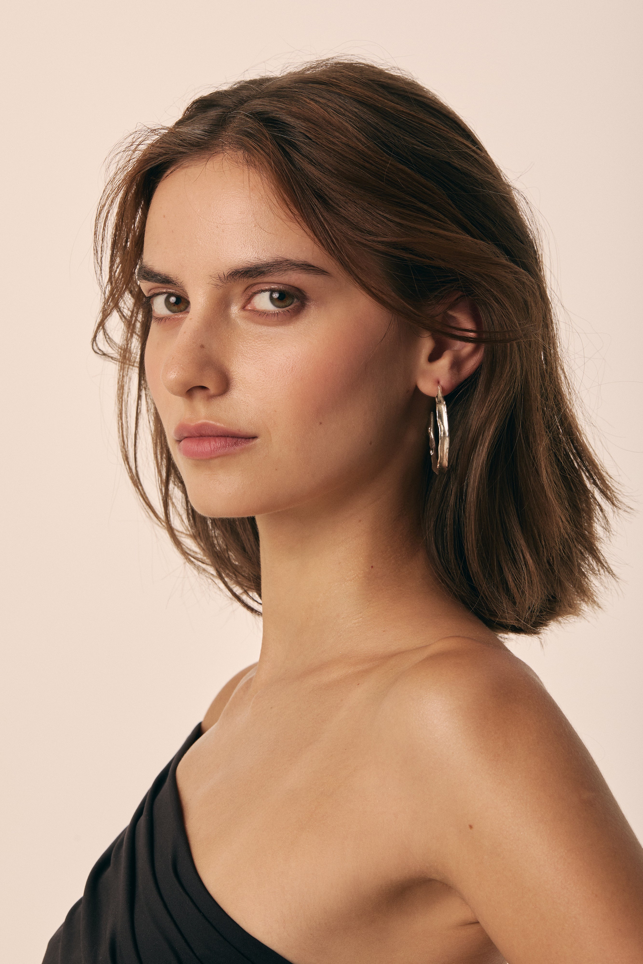 Large HOOP ZURI Silver earrings