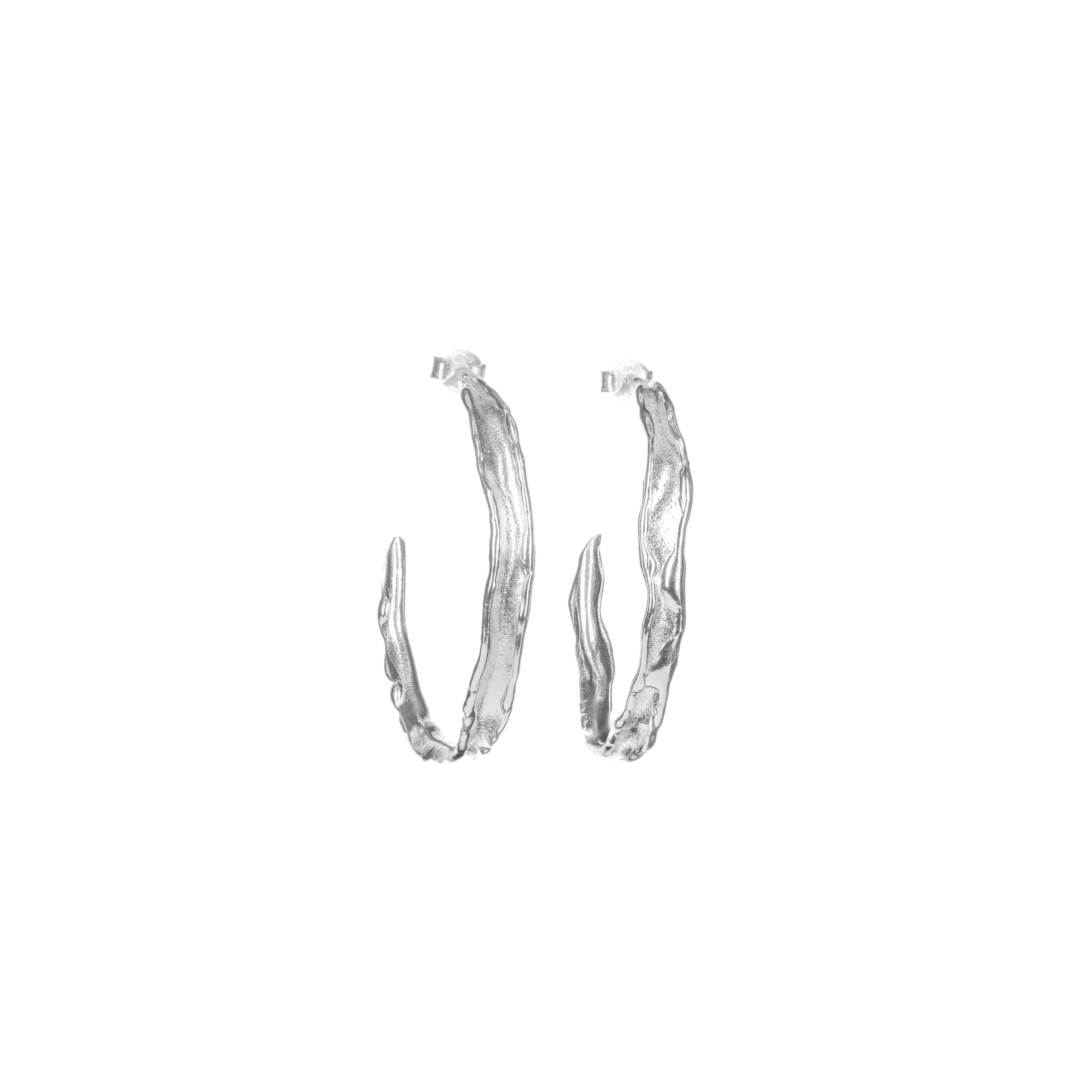 Large HOOP ZURI Silver earrings