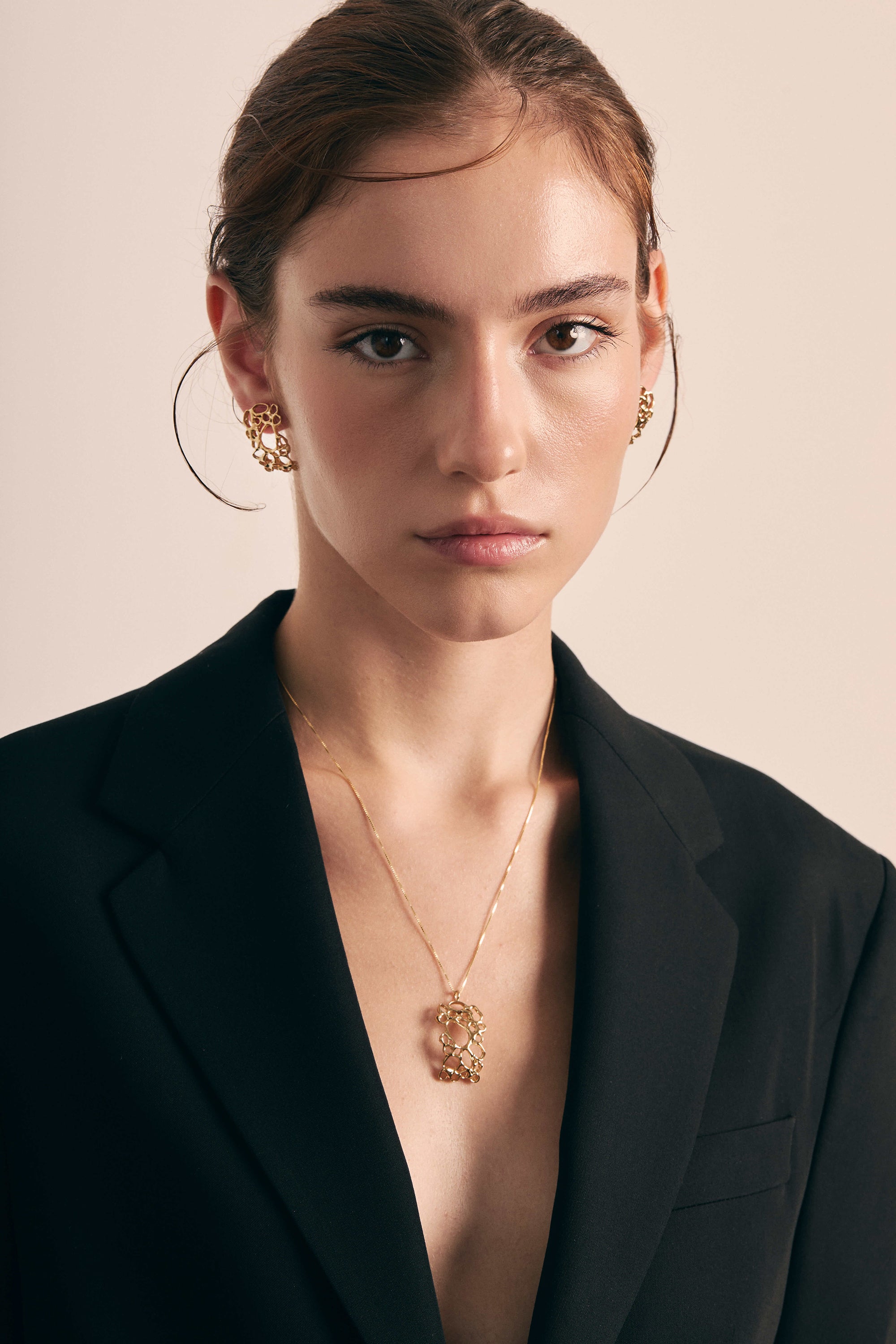 Statement earrings UZURI Gold