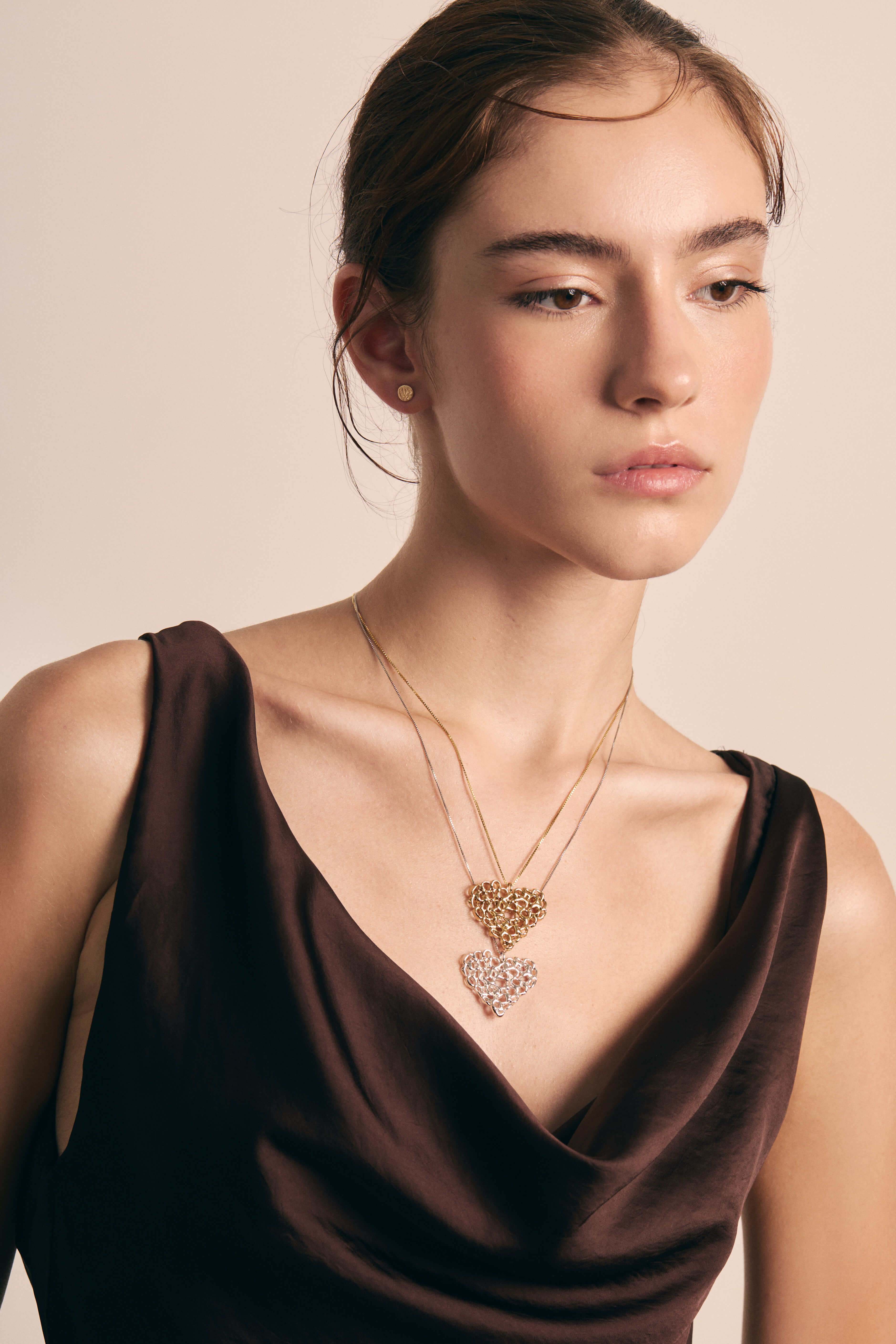 "Gold" Heartlace Necklace